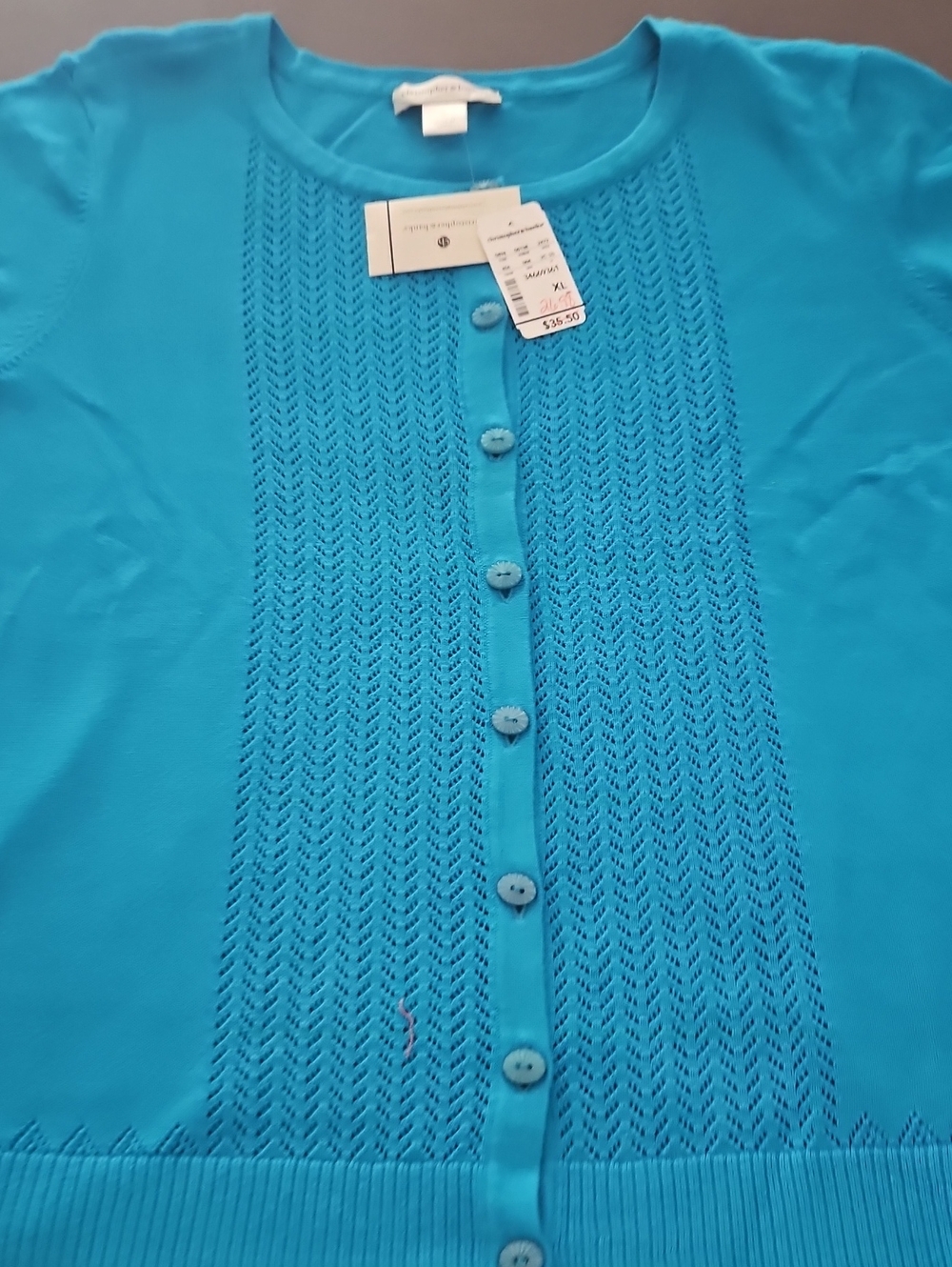 Womens Button Down Size Xl  Cardigan 3/4 Sleeve